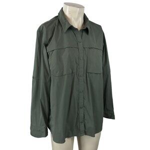 REI CO-OP - MEN'S 2XL - GRAY LONG SLEEVE BUTTON UP SHIRT W/POCKETS